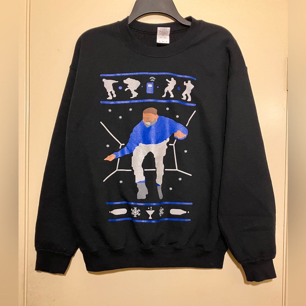 Drake Hotline Bling Ugly Christmas Sweater Mens Size Medium Black